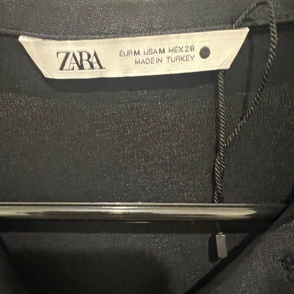 Zara black Satin Effect button blouse - Picture 7 of 9